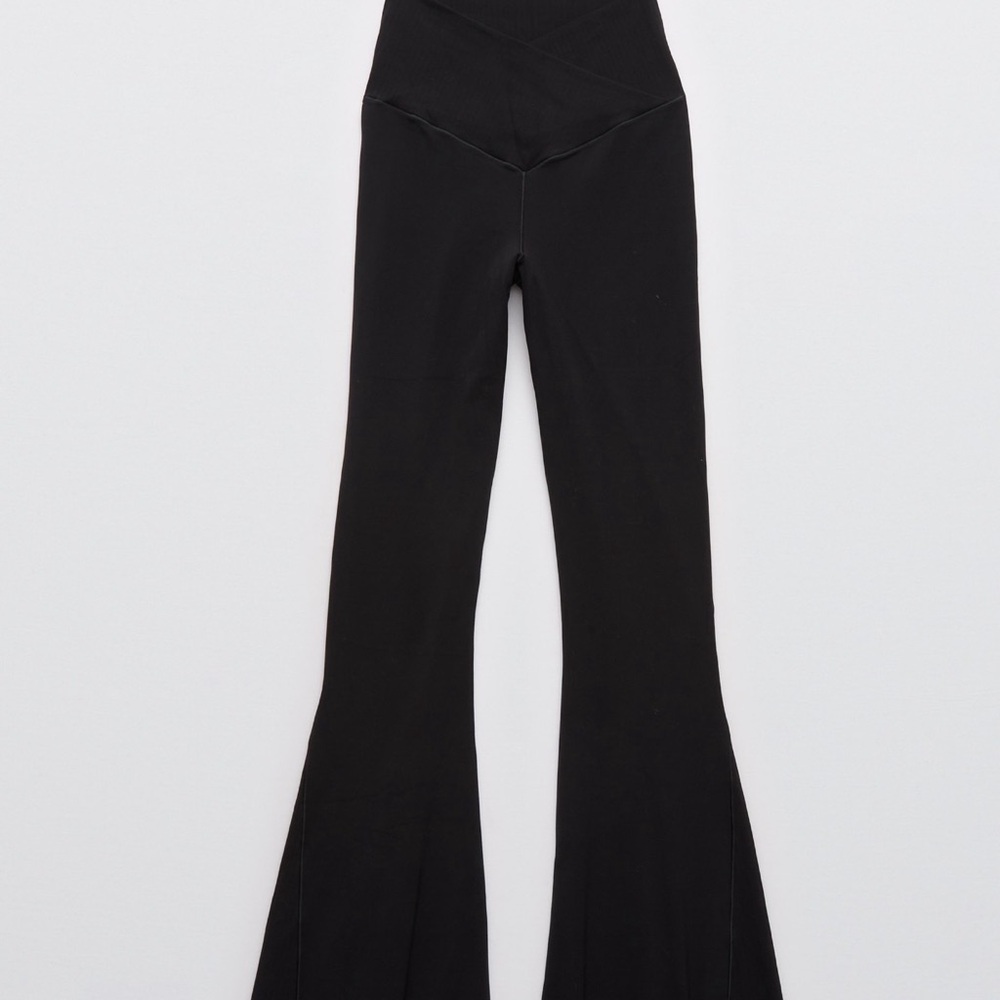 aerie Black High-Rise super  Flare leggings